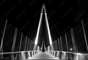 Dark black and white Bridge or walkway photograph
